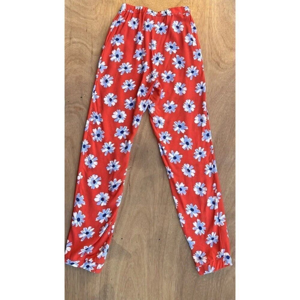Love & Sunflower Girls Summer Floral Print Casual Pants Orange Size L - Picture 9 of 15